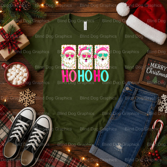HOHOHO – Christmas Premade DTF Transfer (view 1 of 2) – by Blind Dog Graphics – Premade Transfers – Christmas, Holiday
