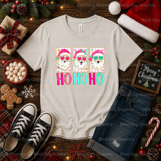 HOHOHO – Christmas Premade DTF Transfer (view 2 of 2) – by Blind Dog Graphics – Premade Transfers – Christmas, Holiday