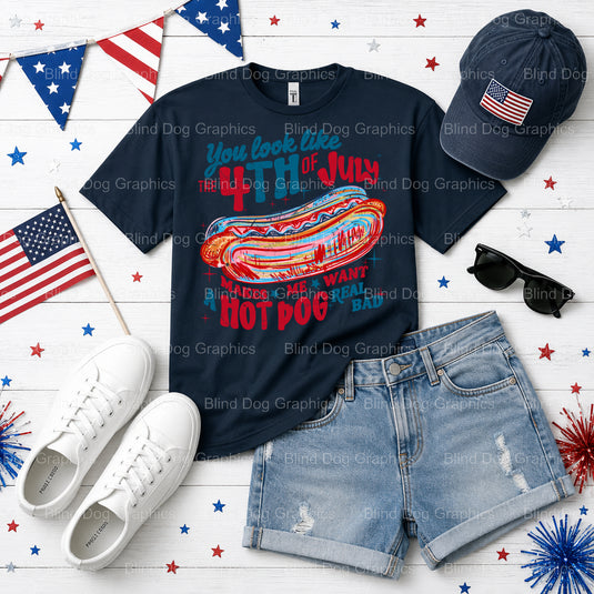 I'M JUST HERE FOR THE FIREWORKS – Fourth Of July DTF Transfer (view 1 of 2) – by Blind Dog Graphics – Premade Transfers –...