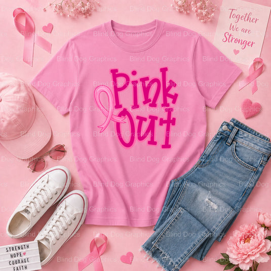I WEAR PINK FOR MY SISTER - Breast Cancer Awareness DTF Transfer Premade DTF Transfer (view 1 of 3) – by Blind Dog Graphic...