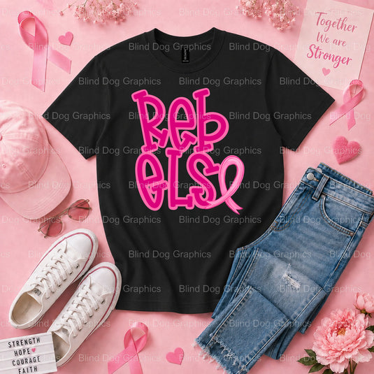 In October We Wear Pink - Breast Cancer Awareness Premade DTF Transfer (view 3 of 3) – by Blind Dog Graphics – Premade Tra...