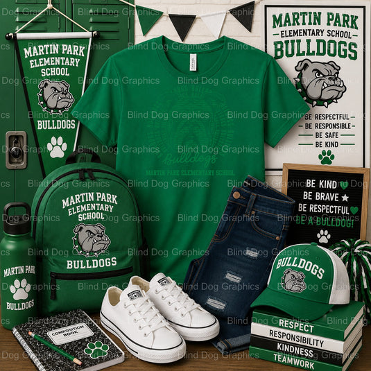 IT'S A GREAT DAY TO BE A BULLDOG! – Martin Park Elementary School Premade DTF Transfer (view 1 of 2) – by Blind Dog Graphi...