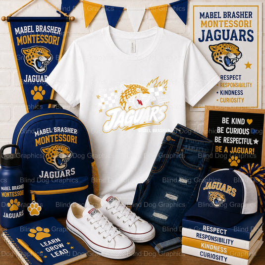 JAGUARS – Mabel Brasher Montessori School Premade DTF Transfer (view 1 of 4) – by Blind Dog Graphics – Premade Transfers –...