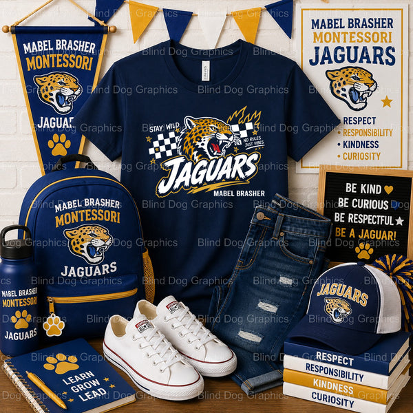 JAGUARS – Mabel Brasher Montessori School Premade DTF Transfer (view 4 of 4) – by Blind Dog Graphics – Premade Transfers –...