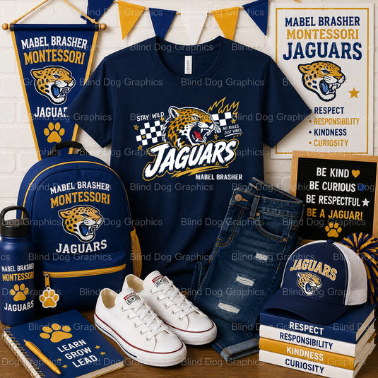 JAGUARS – Mabel Brasher Montessori School Premade DTF Transfer (view 4 of 4) – by Blind Dog Graphics – Premade Transfers –...