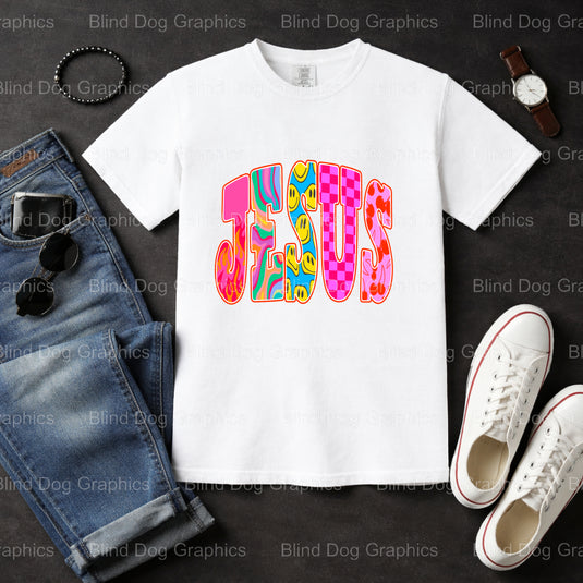 JESUS – Christian Premade DTF Transfer (view 2 of 2) – by Blind Dog Graphics – Premade Transfers – Christian, Faith