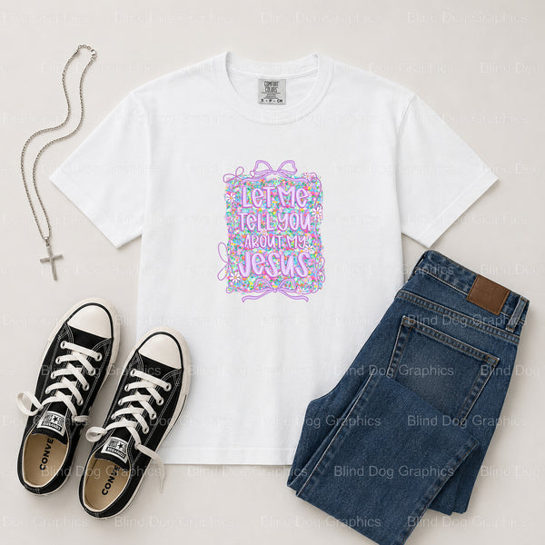 JESUS LOVES YOU – Christian Premade DTF Transfer (view 1 of 2) – by Blind Dog Graphics – Premade Transfers – Christian, Faith