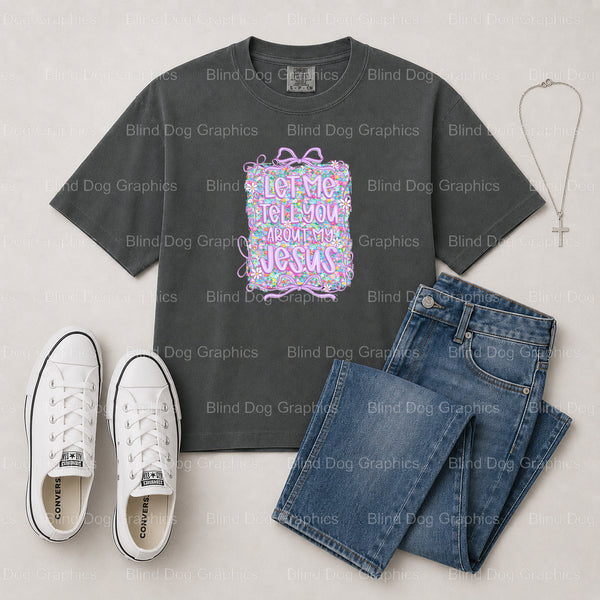 JESUS LOVES YOU – Christian Premade DTF Transfer (view 2 of 2) – by Blind Dog Graphics – Premade Transfers – Christian, Faith
