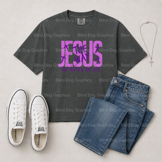 Jesus The Way The Truth The Life John 14:6 – Christian Premade DTF Transfer (view 1 of 2) – by Blind Dog Graphics – Premad...