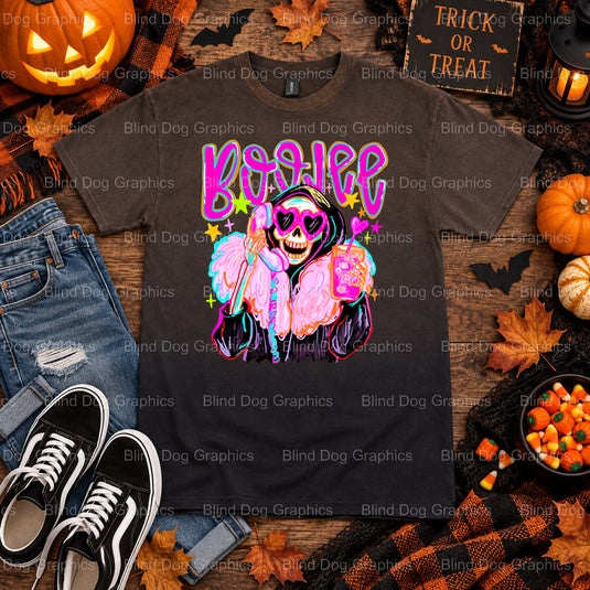 Just a Little Bit Batty – Halloween Premade DTF Transfer (view 2 of 2) – by Blind Dog Graphics – Premade Transfers – Hallo...