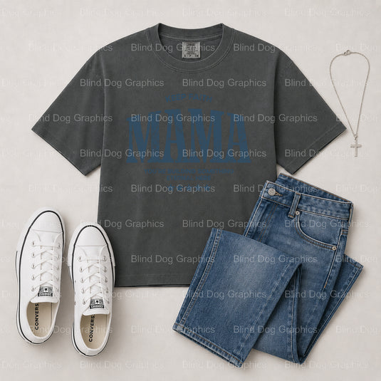 KEEP FAITH MAMA – Christian Premade DTF Transfer (view 2 of 2) – by Blind Dog Graphics – Premade Transfers – Christian, Faith