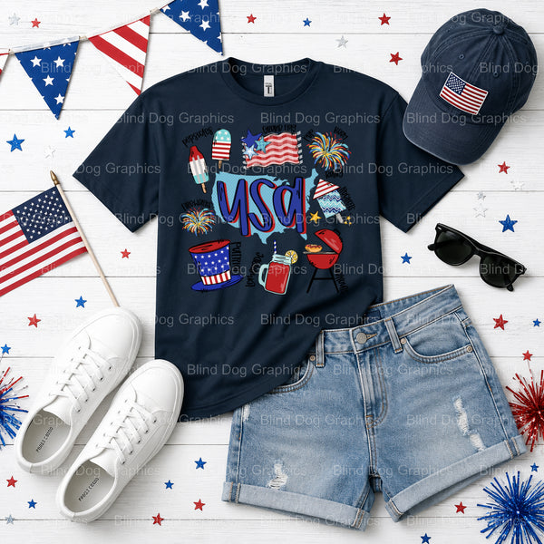Land Of The Free Because Of The Brave – Fourth Of July DTF Transfer (view 2 of 2) – by Blind Dog Graphics – Premade Transf...