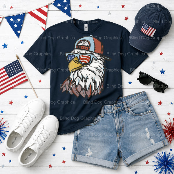 LAND OF THE FREE HOME OF THE BRAVE – Fourth Of July DTF Transfer (view 1 of 2) – by Blind Dog Graphics – Premade Transfers...