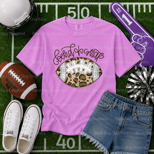 Leopard Print Football – Football Premade DTF Transfer (view 2 of 2) – by Blind Dog Graphics – Premade Transfers – Footbal...