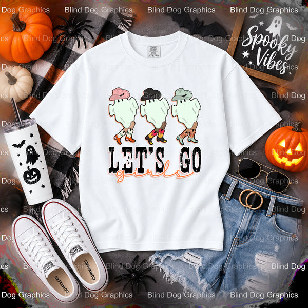 LET'S GO GHOULS – Halloween Premade DTF Transfer (view 1 of 2) – by Blind Dog Graphics – Premade Transfers – Halloween, DT...