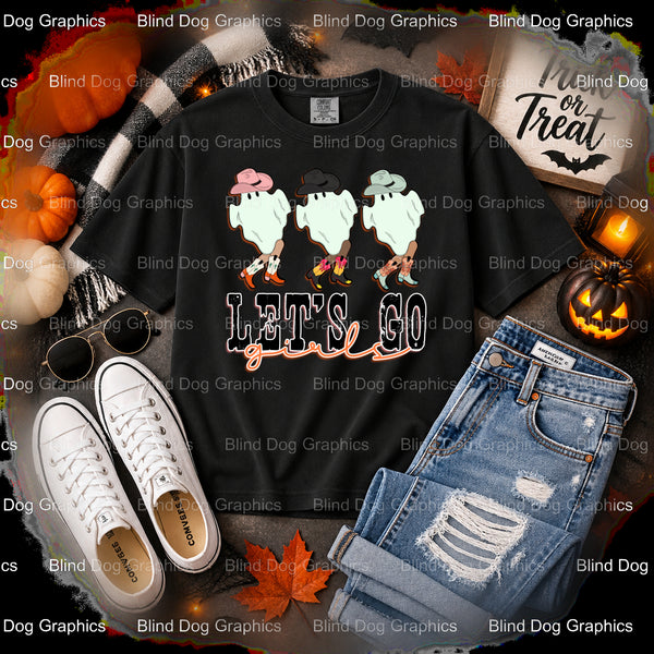 LET'S GO GHOULS – Halloween Premade DTF Transfer (view 2 of 2) – by Blind Dog Graphics – Premade Transfers – Halloween, DT...