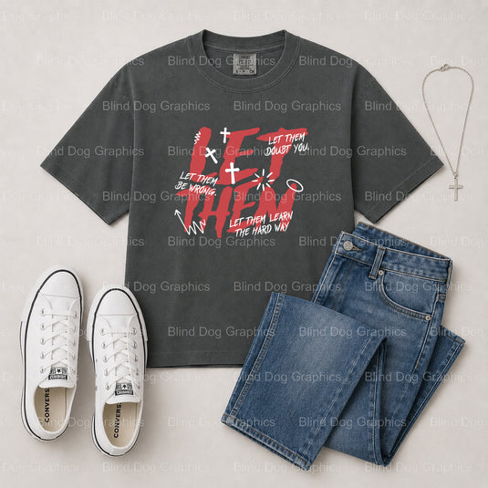 LET THEM PRAISE HIM – Christian Premade DTF Transfer (view 1 of 2) – by Blind Dog Graphics – Premade Transfers – Christian...