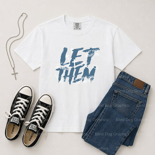 LET THEM RETRO – Christian Premade DTF Transfer (view 2 of 2) – by Blind Dog Graphics – Premade Transfers – Christian, Faith
