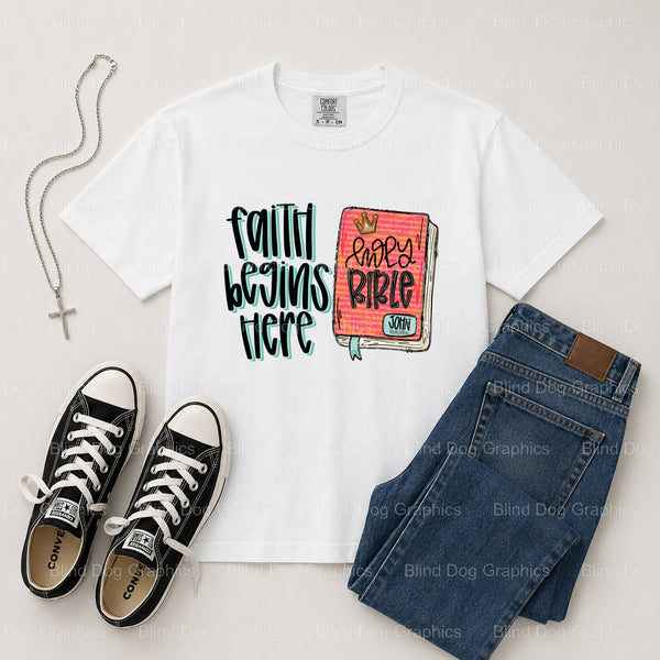 Let Your Faith Be Bigger Than Your Fear – Christian Premade DTF Transfer (view 1 of 2) – by Blind Dog Graphics – Premade T...