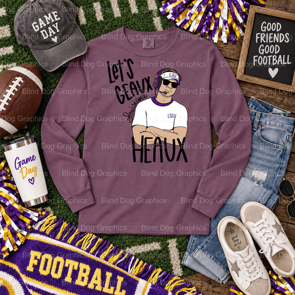 LETS GEAUX HEAUX Louisiana Script - LSU Premade DTF Transfer (view 2 of 2) – by Blind Dog Graphics – Premade Transfers – L...