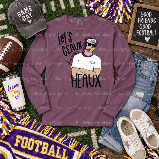 LETS GEAUX HEAUX Louisiana Script - LSU Premade DTF Transfer (view 2 of 2) – by Blind Dog Graphics – Premade Transfers – L...