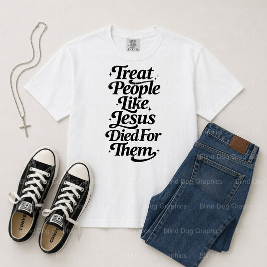 LIKE JESUS DIED BACK – Christian Premade DTF Transfer (view 2 of 2) – by Blind Dog Graphics – Premade Transfers – Christia...