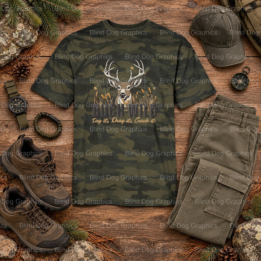 LIVE TO HUNT HUNT TO LIVE - Hunting DTF Transfer (view 1 of 2) – by Blind Dog Graphics – Premade Transfers – Hunting, Outd...