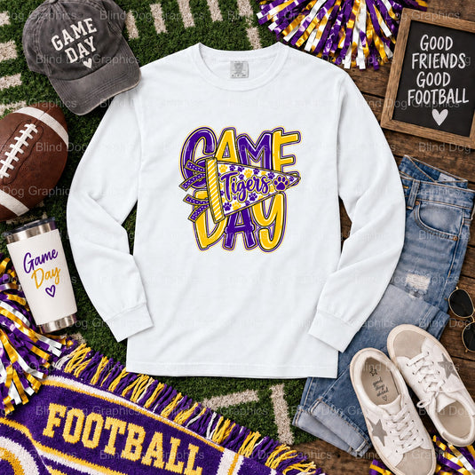 LSU FOOTBALL GAME DAY - Premade DTF Transfer (view 1 of 2) – by Blind Dog Graphics – Premade Transfers – LSU, College Foot...