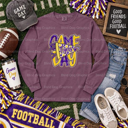 LSU FOOTBALL GAME DAY - Premade DTF Transfer (view 2 of 2) – by Blind Dog Graphics – Premade Transfers – LSU, College Foot...