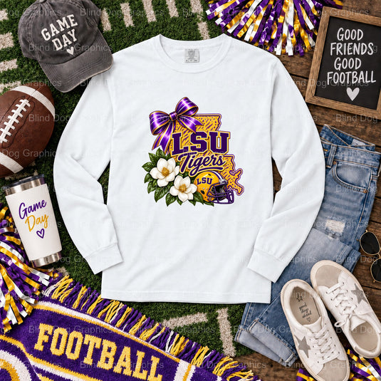 LSU Football Helmet Paw Print - Premade DTF Transfer (view 1 of 2) – by Blind Dog Graphics – Premade Transfers – LSU, Coll...
