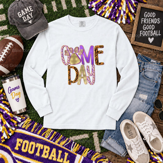 LSU GAME DAY - LSU Premade DTF Transfer (view 1 of 2) – by Blind Dog Graphics – Premade Transfers – LSU, College Football