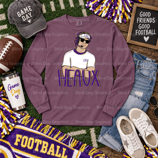 LSU HEAUX LANE - Purple Gold Distressed Premade DTF Transfer (view 1 of 2) – by Blind Dog Graphics – Premade Transfers – L...