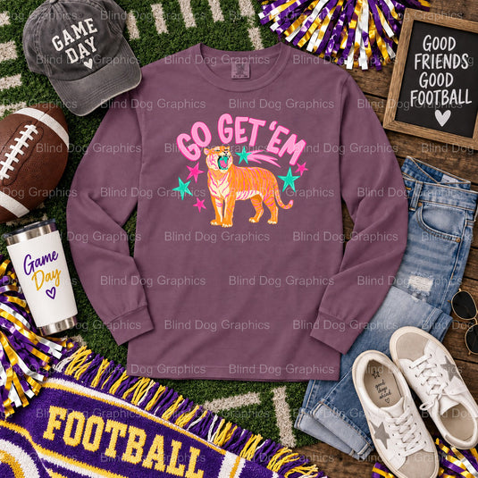 LSU Mom Distressed Paw Print - Premade DTF Transfer (view 1 of 2) – by Blind Dog Graphics – Premade Transfers – LSU, Colle...