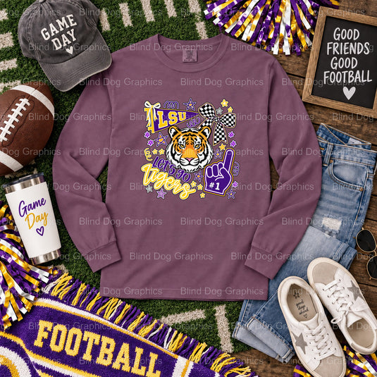 LSU TIGERS Football Helmet Tiger - Premade DTF Transfer (view 1 of 2) – by Blind Dog Graphics – Premade Transfers – LSU, C...