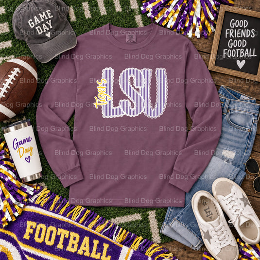 LSU TIGERS GAME DAY - LSU Premade DTF Transfer (view 1 of 2) – by Blind Dog Graphics – Premade Transfers – LSU, College Fo...