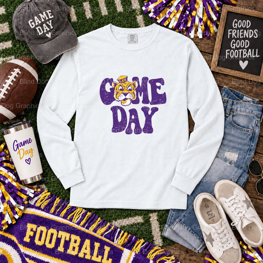 LSU TIGERS Geaux Tigers Tiger Head - Premade DTF Transfer (view 1 of 2) – by Blind Dog Graphics – Premade Transfers – LSU,...