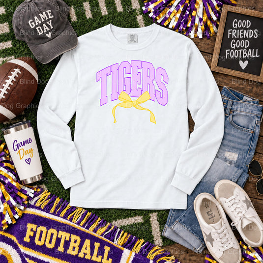 LSU TIGERS Purple & Gold Distressed Tiger Head - Premade DTF Transfer (view 1 of 2) – by Blind Dog Graphics – Premade Tran...