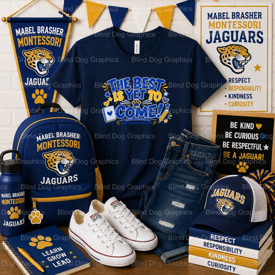 MABEL BRASHER MONTESSORI SCHOOL THE BEST IS YET TO COME Seal Premade DTF Transfer (view 2 of 2) – by Blind Dog Graphics –...
