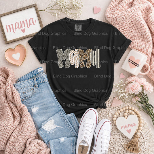 MAMA Distressed Leopard - Mama Premade DTF Transfer (view 2 of 2) – by Blind Dog Graphics – Premade Transfers – Mama, Mom...