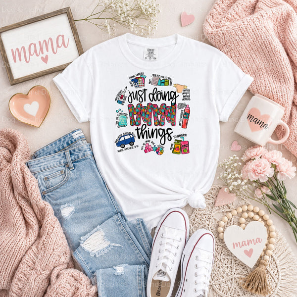 MAMA Just Doing MAMA Things - Mama Leopard Print Premade DTF Transfer (view 1 of 2) – by Blind Dog Graphics – Premade Tran...