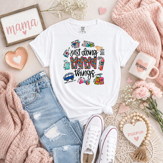 MAMA Just Doing MAMA Things - Mama Leopard Print Premade DTF Transfer (view 1 of 2) – by Blind Dog Graphics – Premade Tran...