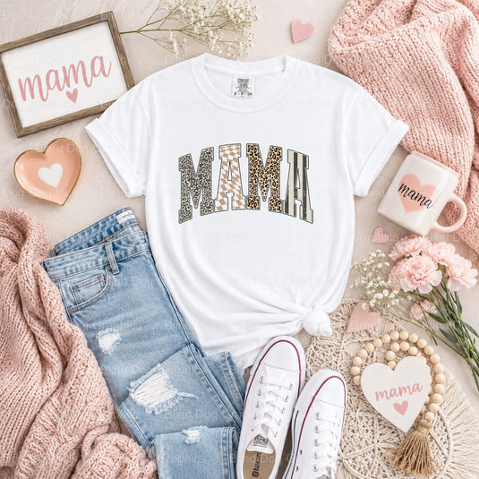MAMA Leopard Distressed - Premade DTF Transfer (view 1 of 2) – by Blind Dog Graphics – Premade Transfers – Mama, Mom Life