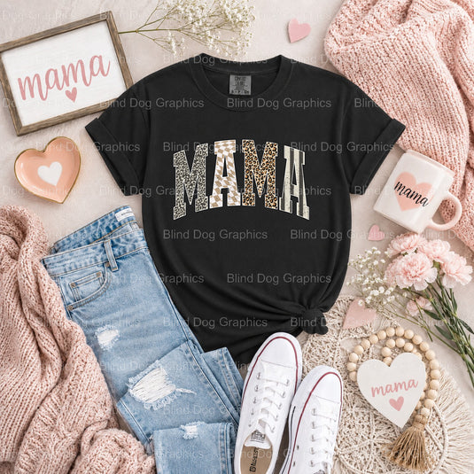 MAMA Leopard Distressed - Premade DTF Transfer (view 2 of 2) – by Blind Dog Graphics – Premade Transfers – Mama, Mom Life