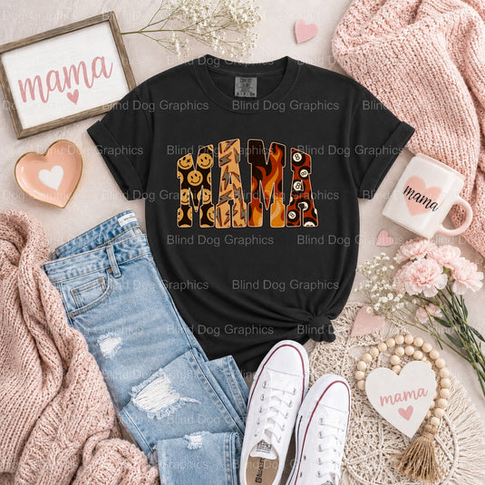 MAMA Smiley Lighting - Mama Premade DTF Transfer (view 2 of 2) – by Blind Dog Graphics – Premade Transfers – Mama, Mom Life