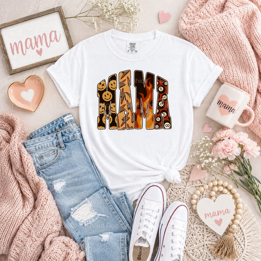 MAMA Smiley Lightning - Mama Premade DTF Transfer (view 1 of 2) – by Blind Dog Graphics – Premade Transfers – Mama, Mom Life