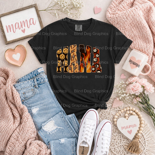 MAMA Smiley Lightning - Premade DTF Transfer (view 2 of 2) – by Blind Dog Graphics – Premade Transfers – Mama, Mom Life