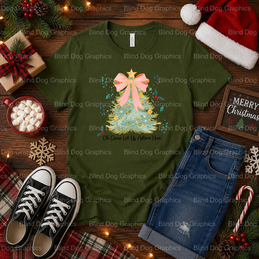 Merry & Bright – Christmas Premade DTF Transfer (view 1 of 2) – by Blind Dog Graphics – Premade Transfers – Christmas, Hol...