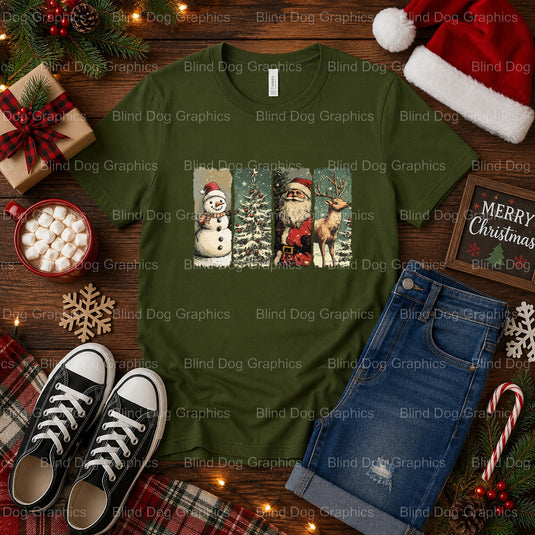 Merry & Bright – Christmas Premade DTF Transfer (view 1 of 2) – by Blind Dog Graphics – Premade Transfers – Christmas, Hol...