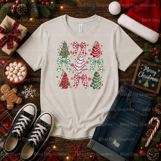 Merry & Bright – Christmas Premade DTF Transfer (view 2 of 2) – by Blind Dog Graphics – Premade Transfers – Christmas, Hol...