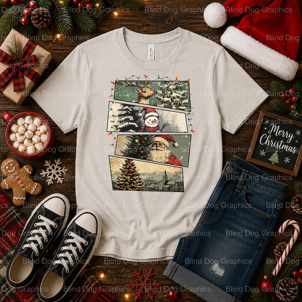 Merry & Bright – Christmas Premade DTF Transfer (view 2 of 2) – by Blind Dog Graphics – Premade Transfers – Christmas, Hol...